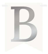 Flagietka, Litera B, Srebrna, 1 szt.