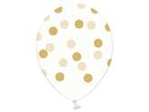 Balony w Złote Kropki, Crystal Clear,30 cm, 1 szt.