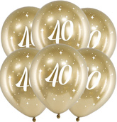 Balony Glossy 30cm, 40, złoty, 6szt.