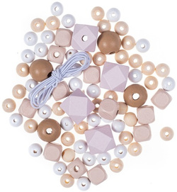 Drewniane Koraliki Kolorowe Nude Mix 80szt.