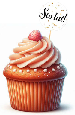 Toppery STO LAT  Białe Tło Czarny Napis 6szt.