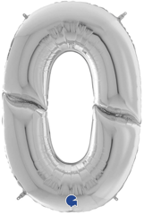 Balon foliowy 64'' 163cm Numer 0 srebrny