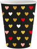 Kubeczki papierowe Czarne Serca XOXO 250ml 6szt