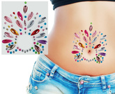 Naklejki Biżuteria Kryształki Kolorowe na Brzuch