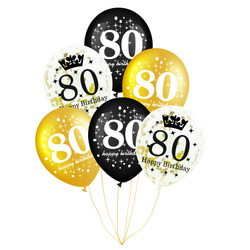 Zestaw balonów 80 urodziny 6 szt.