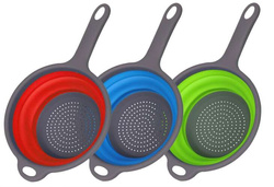 Durszlak Cedzak Sitko Składany Silikonowy Uchwyt