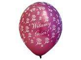 Balon z nadrukiem "Witamy Gości", bordo, 5szt.