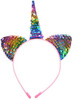Opaska Disco JEDNOROŻEC Unicorn Kolorowa CEKINOWA