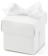 Pudełeczka dla gości, białe ze wstążką, 10 szt.