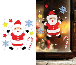 Dekoracja Ozdoba Żelowa na Okno MIKOŁAJ Zima