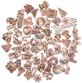 Naklejki Winylowe Świąteczne Vintage 4-6cm, 64 szt