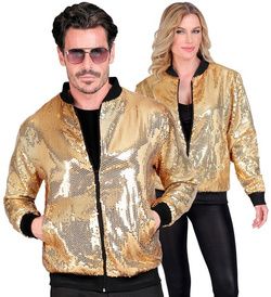 Kurtka Bluza Bomberka Cekinowa Unisex Złota XXL