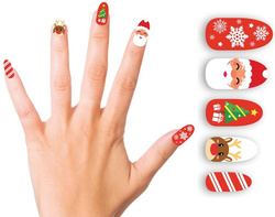 Sztuczne Paznokcie + KLEJ Świąteczne 12szt.
