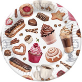 Talerzyki Papierowe DESER Słodkości 18cm 8szt.