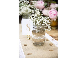 Taśma jutowa z koronką, 5x500 cm, 1 szt.