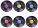Talerzyki Płyta Winylowa Retro Disco 18cm 6szt.