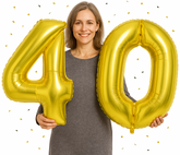 Zestaw Balonów Foliowych Liczba 40, złote, 100cm