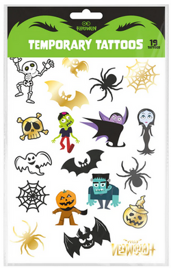 Tatuaże na Halloween mix wzorów 19 szt.