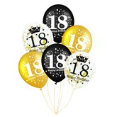 Zestaw balonów 18 urodziny 6 szt.