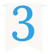 Flagietka, Cyfra 3, Niebieska, 1 szt.