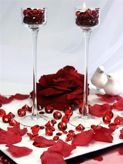 Diamentowe konfetti 20 mm, bordo, 10 szt.