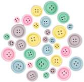 Drewniane Guziki Pastelowe Kolorowe Mix 30szt.