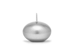 Świeca pływająca,metalizowana, srebrny,4cm 1szt.