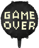 Balon foliowy Game over, 45 cm, czarny