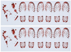 Naklejki na Podłogę Krwawe Ślady Butów Hallowen x2