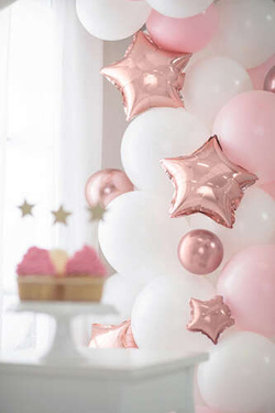 Balony foliowe Gwiazdka, 12cm, różowe złoto 25szt.