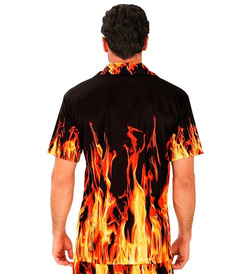 Koszula z Krótkim Rękawem Ogień Płomienie L/XL