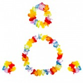 Zestaw Hawajski: wianek,naszyjnik bransoletki,1 sz