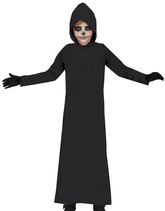 Kostium Strój Czarna TUNIKA Z KAPUTREM 5-6 lat