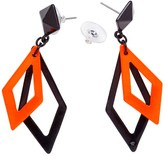 Kolczyki ROMBY Pomarańczowe Czarne DISCO Lata 80