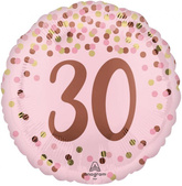 Balon Foliowy 30 URODZINY Różowy Konfetti 46cm