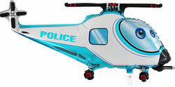 Balon Foliowowy, Helikopter policja niebieski 37"