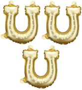 Balony Foliowe Złote PODKOWY 18x19cm 3szt.