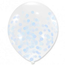 Balony z Konfetti BŁĘKITNE  DUŻE 30 cm, 5 szt.