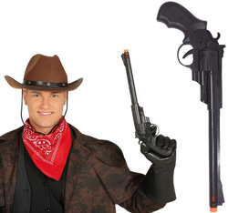 Broń PISTOLET Długa Lufa Kowboj Szeryf 43cm