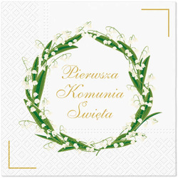 Serwetki Komunijne KOMUNIA ŚWIĘTA Konwalie 33cm 20