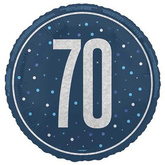 Balon Foliowy Niebieski Błyszczący 70 URODZINY 45c