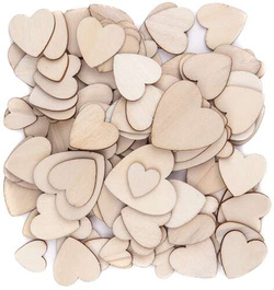 Kształty z Drewna Dekoracje SERCA Mix 120szt.