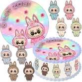 Zestaw Tortowy, Opłatek 20cm, Figurki, Labubu