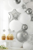Balony foliowe Gwiazdka, 12cm, srebrny 25szt.