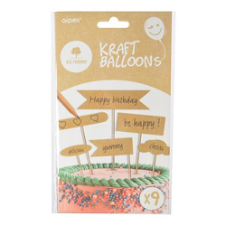 Pickery flagi - Kraft Balloons (9 szt.) 1op. 