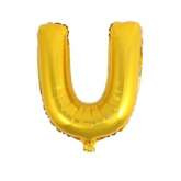 Balon Foliowy Litera "U", Złoty, 45 cm, 1 szt.