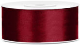 Tasiemka satynowa, bordo, 25mm/25m