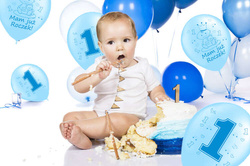 Balony z nadrukiem na urodziny 1 chłopczyk 1 szt.