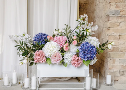 Sztuczny Kwiat Kwitnąca Wiśnia Biała, 97cm