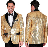 Złota MARYNARKA z Kołnierzem Błyszcząca, L